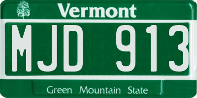 VT license plate MJD913