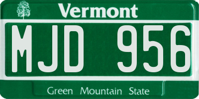 VT license plate MJD956