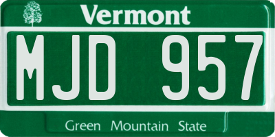 VT license plate MJD957