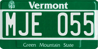 VT license plate MJE055