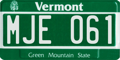 VT license plate MJE061