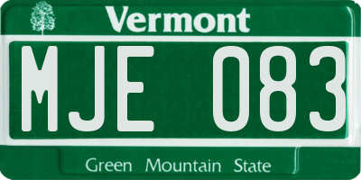 VT license plate MJE083