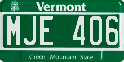 VT license plate MJE406