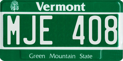 VT license plate MJE408