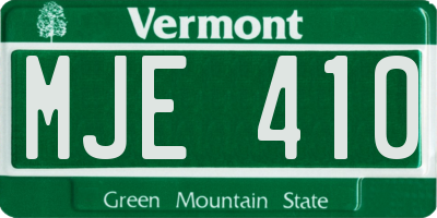 VT license plate MJE410