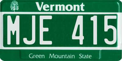 VT license plate MJE415