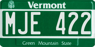 VT license plate MJE422