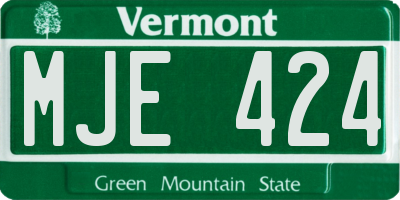 VT license plate MJE424
