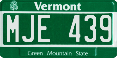 VT license plate MJE439