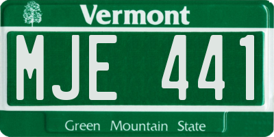VT license plate MJE441