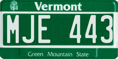 VT license plate MJE443