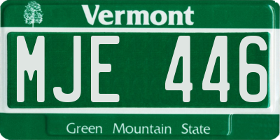 VT license plate MJE446