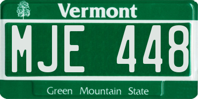 VT license plate MJE448