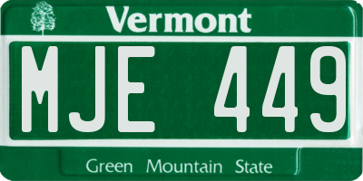 VT license plate MJE449