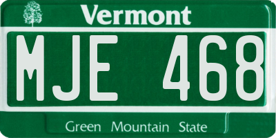 VT license plate MJE468