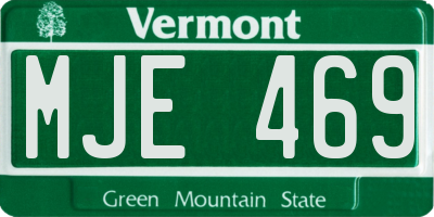 VT license plate MJE469