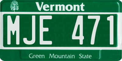 VT license plate MJE471