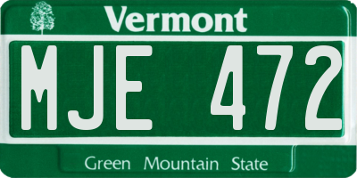 VT license plate MJE472