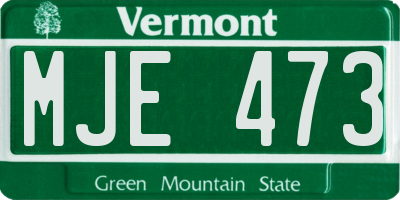 VT license plate MJE473