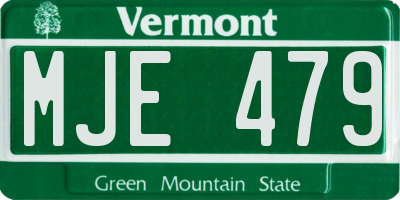 VT license plate MJE479