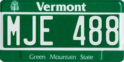 VT license plate MJE488