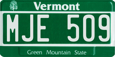 VT license plate MJE509