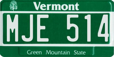 VT license plate MJE514