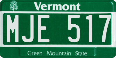 VT license plate MJE517