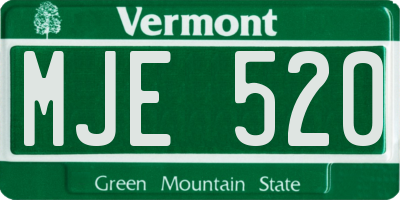 VT license plate MJE520