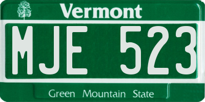 VT license plate MJE523