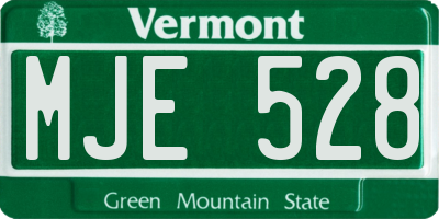 VT license plate MJE528