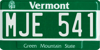VT license plate MJE541