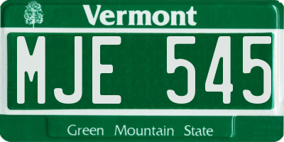 VT license plate MJE545