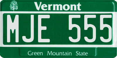 VT license plate MJE555