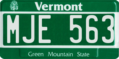 VT license plate MJE563