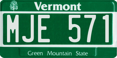 VT license plate MJE571