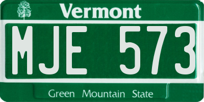 VT license plate MJE573