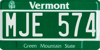 VT license plate MJE574