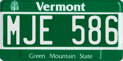 VT license plate MJE586