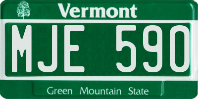 VT license plate MJE590