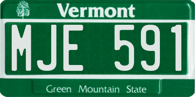 VT license plate MJE591