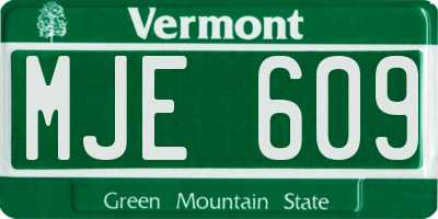 VT license plate MJE609
