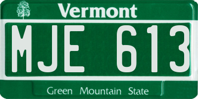 VT license plate MJE613
