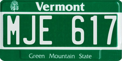 VT license plate MJE617