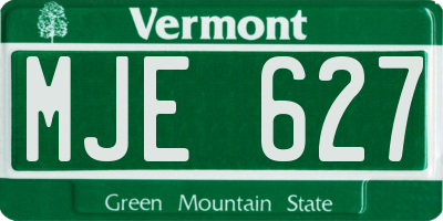 VT license plate MJE627