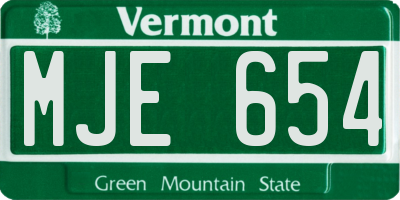 VT license plate MJE654