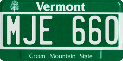 VT license plate MJE660