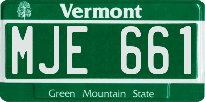 VT license plate MJE661