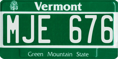 VT license plate MJE676