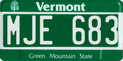 VT license plate MJE683